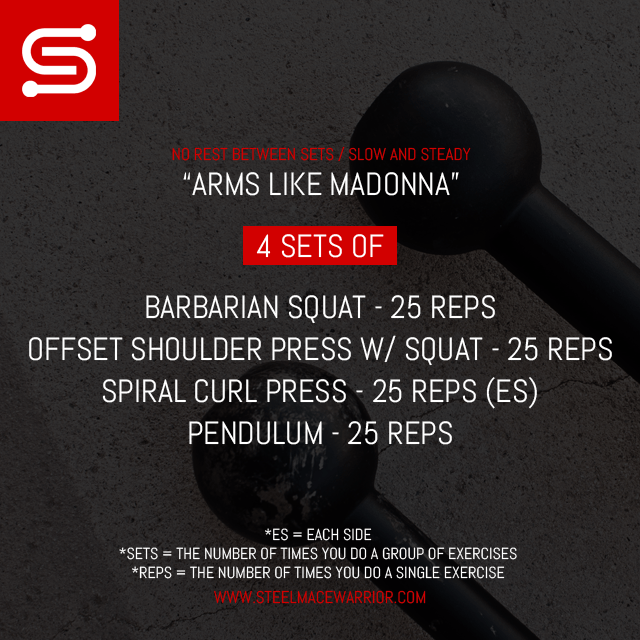 Steel Mace Workout for Arms, Chest and Back